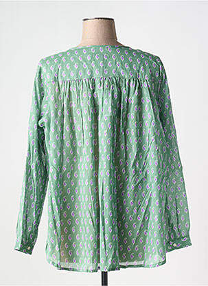 Chemisier imprimé fantaisie manches longues vert ZEN ETHIC femme
