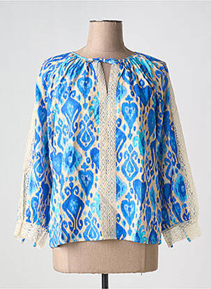 Blouse imprimé fantaisie manches longues bleu ZEN ETHIC femme
