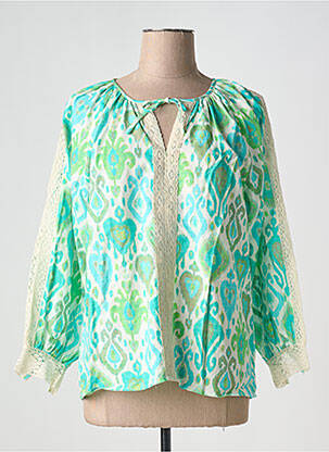 Blouse imprimé fantaisie manches longues vert MARINA V femme