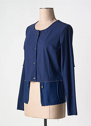 Veste casual col rond bleu CREA CONCEPT femme