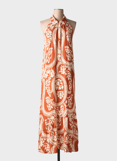 Robe longue orange LAUREN VIDAL pour femme