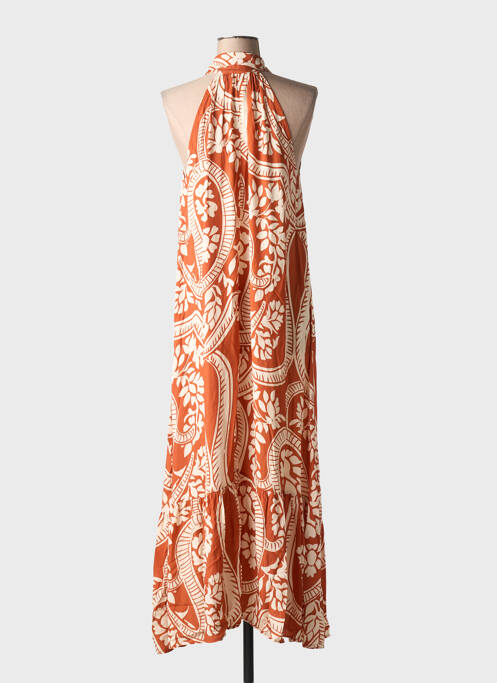 Robe longue orange LAUREN VIDAL pour femme