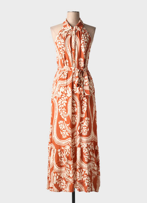 Robe longue orange LAUREN VIDAL pour femme