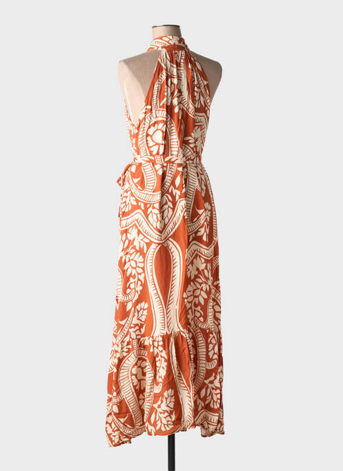 Robe longue orange LAUREN VIDAL pour femme