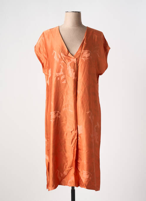 Robe mi-longue orange LAUREN VIDAL pour femme
