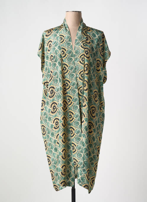 Veste kimono vert LAUREN VIDAL pour femme
