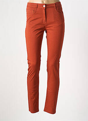 Jeans coupe slim stretch taille normale orange ANDAMIO femme