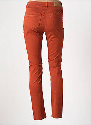 Jeans coupe slim stretch taille normale orange ANDAMIO femme