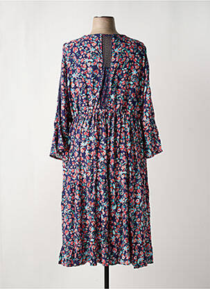 Robe longue tissage popeline manches 3/4 bleu JEAN MARC PHILIPPE femme