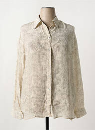 Chemisier tissage crêpe manches longues beige SKILLS & GENES femme