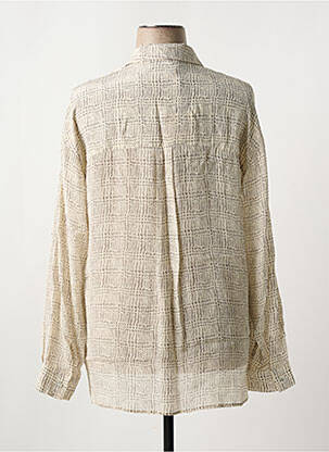 Chemisier tissage crêpe manches longues beige SKILLS & GENES femme