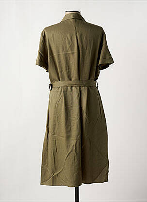 Robe mi-longue manches courtes manches courtes vert FLY GIRL femme