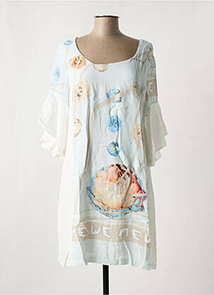 Robe mi-longue coupe fluide manches 3/4 blanc ELISA CAVALETTI femme
