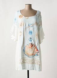 Robe mi-longue coupe fluide manches 3/4 blanc ELISA CAVALETTI femme