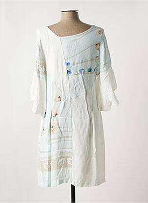 Robe mi-longue coupe fluide manches 3/4 blanc ELISA CAVALETTI femme