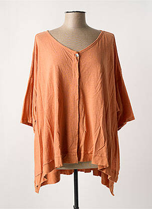 Gilet manches longues manches 3/4 orange KEDZIOREK femme