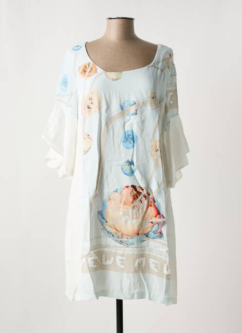 Robe mi-longue manches 3/4 manches 3/4 blanc ELISA CAVALETTI femme