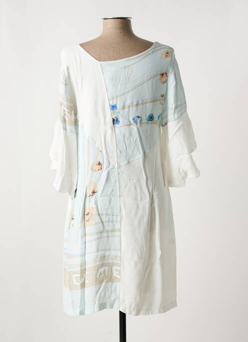 Robe mi-longue manches 3/4 manches 3/4 blanc ELISA CAVALETTI femme