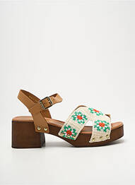 Sandales/nu pieds semi compensé talon de 4 à 6cm marron JB MARTIN femme