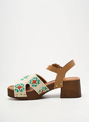 Sandales/nu pieds matière lisse talon de 4 à 6cm marron JB MARTIN femme