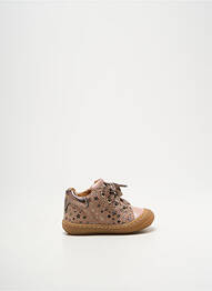 Bottillons tissage satiné bout rond rose BABYBOTTE fille