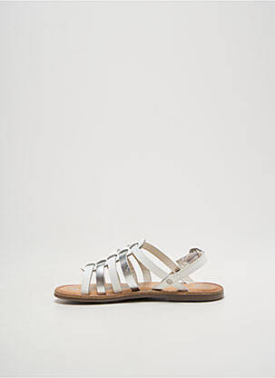 Sandales/nu pieds tissage satiné bout ouvert argent KICKERS fille