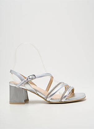 Sandales/nu pieds matière lisse talon de 4 à 6cm argent NERO GIARDINI femme