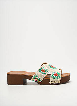 Mules/sabots semi compensé talon de 4 à 6cm beige JB MARTIN femme