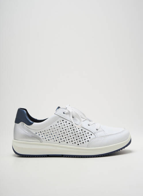 Baskets matière lisse talon de 4 à 6cm bleu ARA femme