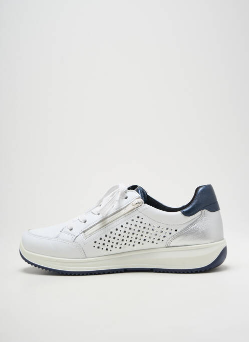 Baskets matière lisse talon de 4 à 6cm bleu ARA femme