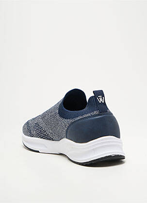 Baskets tissage satiné bout rond bleu ISOTONER homme