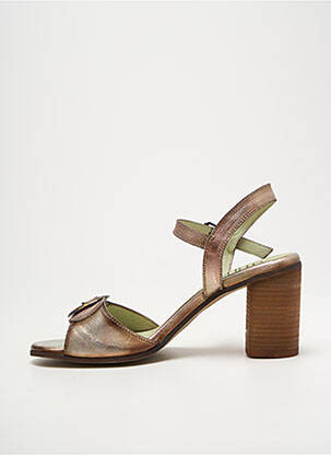 Sandales/nu pieds tissage satiné talon de 7 à 9cm marron LITTLE...LA SUITE femme
