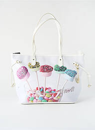 Sac forme cabas forme cabas blanc Y NOT? femme