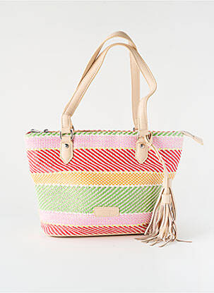 Sac forme cabas forme cabas beige FUCHSIA femme