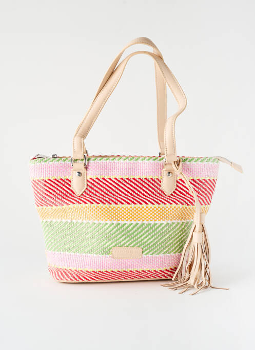 Sac forme cabas forme cabas beige FUCHSIA femme