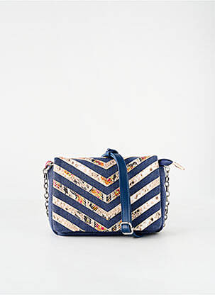 Sac multipoches forme rectangulaire bleu FUCHSIA femme