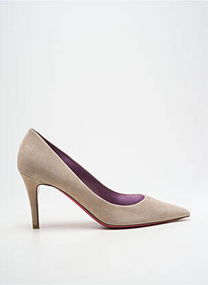 Escarpins nubuck talon de 7 à 9cm beige URSULA MASCARO femme