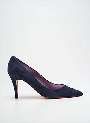 Escarpins nubuck talon de 7 à 9cm bleu URSULA MASCARO femme