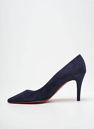 Escarpins nubuck talon de 7 à 9cm bleu URSULA MASCARO femme