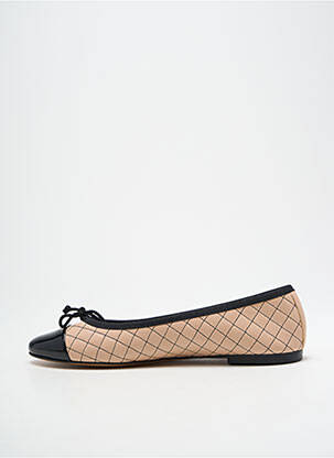 Ballerines matière lisse talon plat jusqu'à 3cm beige PRETTY BALLERINAS femme