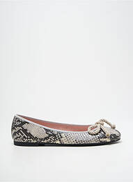 Ballerines tissage satiné talon plat jusqu'à 3cm gris PRETTY BALLERINAS femme