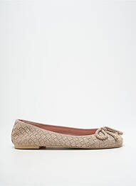 Ballerines bout rond talon plat jusqu'à 3cm beige PRETTY BALLERINAS femme
