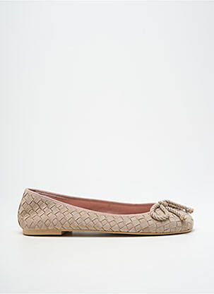 Ballerines chiquet talon plat jusqu'à 3cm beige PRETTY BALLERINAS femme