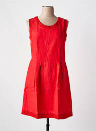 Robe mi-longue sans manche sans manche rouge BLANC BOHEME femme