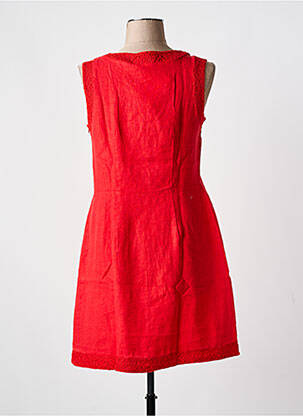 Robe mi-longue sans manche sans manche rouge BLANC BOHEME femme