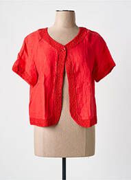 Veste casual col rond rouge BLANC BOHEME femme