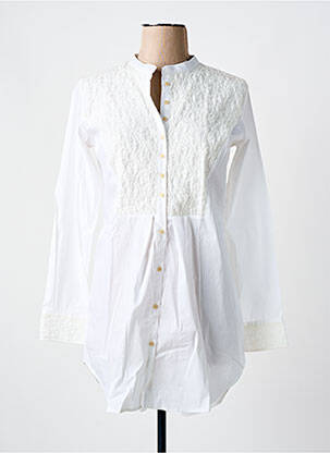 Chemisier coupe cintrée manches longues blanc GAIA BOLDETTI femme