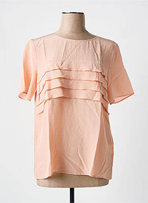 Blouse tissage popeline manches courtes rose TRUSSARDI JEANS femme