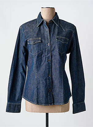 Chemisier coupe cintrée manches longues bleu LEXINGTON femme