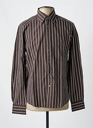 Chemise manches longues coupe droite marron OLYMP homme